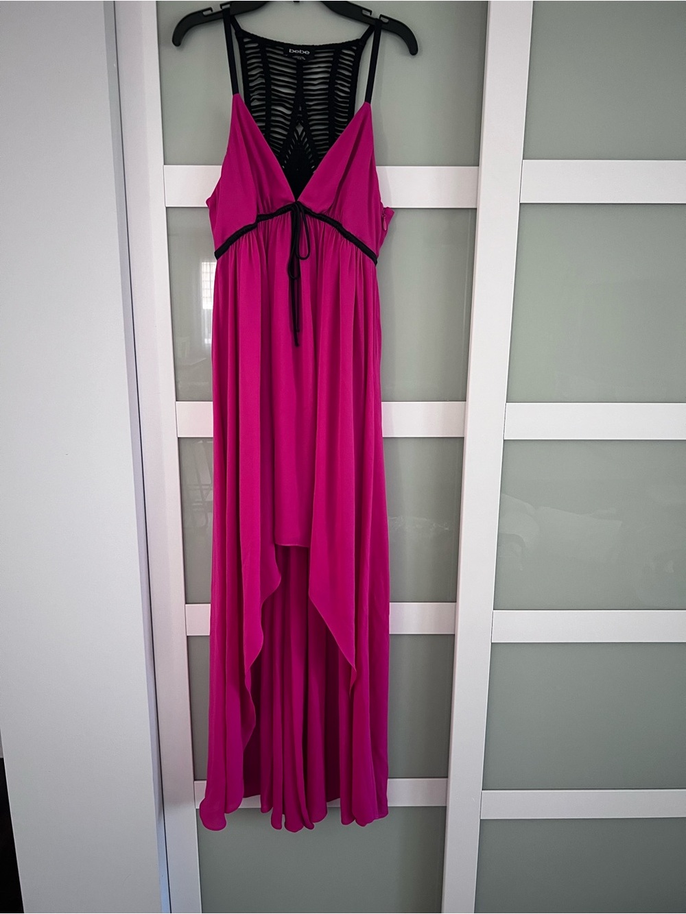 Bebe pink high-low pink dress size xs